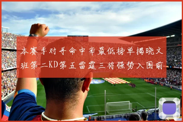 本赛季对手命中率最低榜单揭晓文班第二KD第五雷霆三将强势入围前十